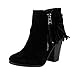 Breckelle's Gail-26 Women's Belted Chunky Stacked Heel Ankle Booties Black 9