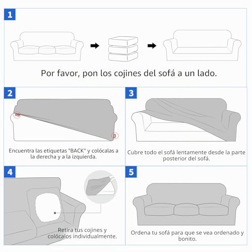 MAXIJIN 4 Pieces New Jacquard Sofa Cover for 3 Seater Super Elastic Non-Slip Pet Friendly Protector for Elastic Sofa (3 Seater, Khaki)