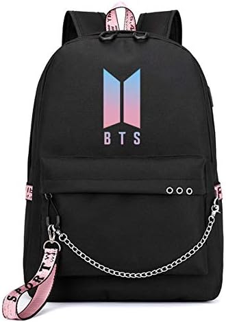 Kpop Boy's BTS Bangtan Casual Laptop Backpack with USB Charging Port