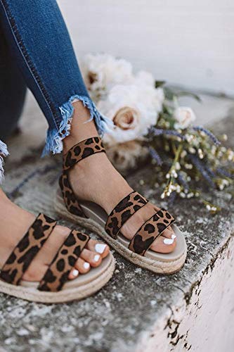 LAICIGO Women's Two Band Espadrilles Platform Sandal with Ankle Strap - Image 3