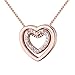 Showfay Love Heart Necklace - Crystal from Swarovski Rose Gold Plated Pendant Necklace for Women Mom Gift (rose)