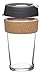 KeepCup Brew Cork - Reusable Coffee Cup Tempered Glass and Natural Cork, L 16oz/454ml - Press