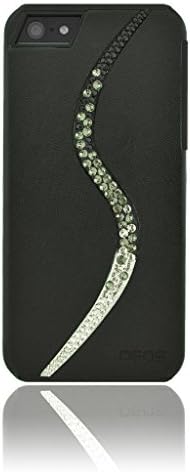 DEOS Genuine Leather Ombre "S" Case W/ Swarovski Elements For Apple iPhone SE / 5S / 5 Black - Retail Packaging