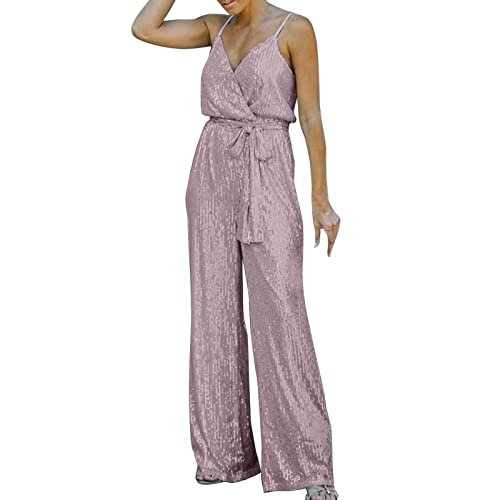 MLAGJSS Ladies Sleeveless Jumpsuits Wide Leg Rompers Denim