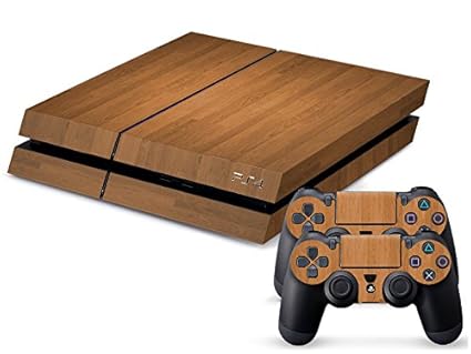 Gaminger PlayStation 4 Designfolie Sticker Skin Set für Konsole + 2 Controller – Holzoptik 1