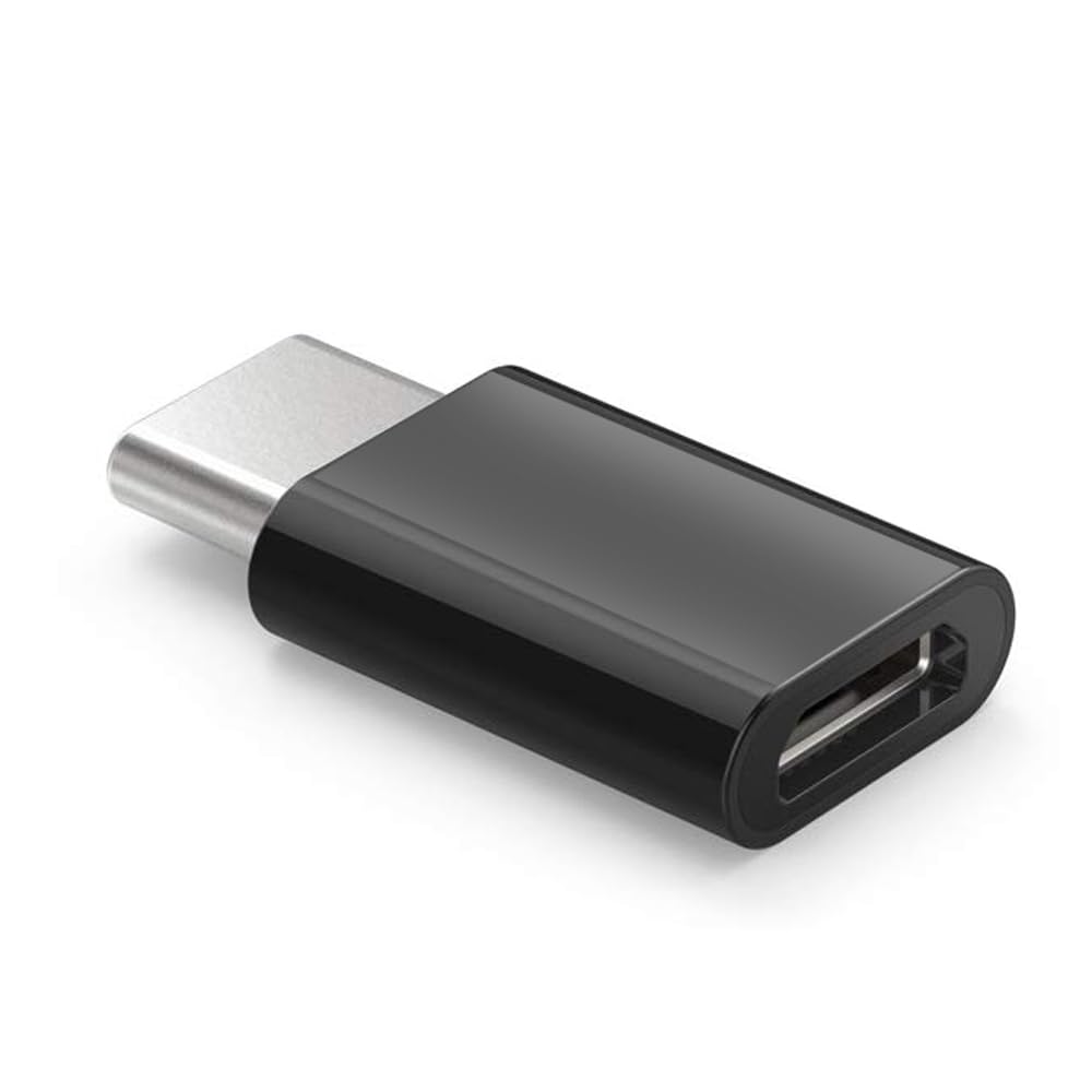MMOBIEL USB C (male) to micro USB (female) Adaptor charge and sync USB-C devices by a micro USB cable (Black)