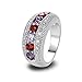 Psiroy 925 Sterling Silver Plated Simulated Garnet Half Eternity Band Ring Size 7
