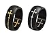 Mens Womens Stainless Steel Cross Ring for Christian Baptism,Black Base,Removable,8mm,Size 7 to 14