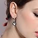 EleQueen 925 Sterling Silver CZ Baroque Drop Leaf Dangle Earrings Grey-Black Made with Austrian Crystal