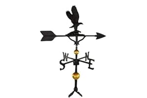 Montague Metal Products 32-Inch Deluxe Weathervane with Satin Black Eagle Ornament