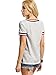 ROMWE Women's Casual Short Sleeve Cute T-Shirt V-Neck Summer Cotton Tops Grey S