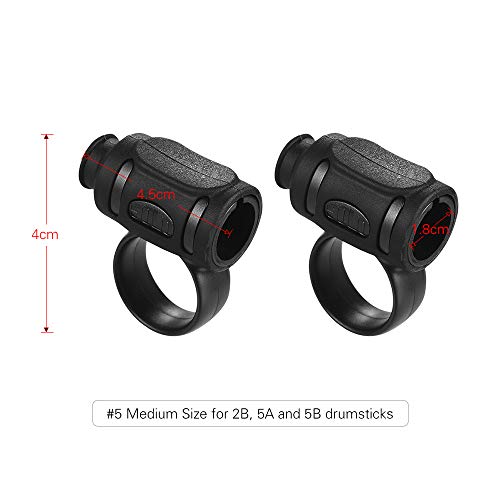 Muslady 2pcs Drum Stick Control Clip ABS + Silicone Material Drumsticks Accessories for Drummer Beginner (#5/#7 optional)