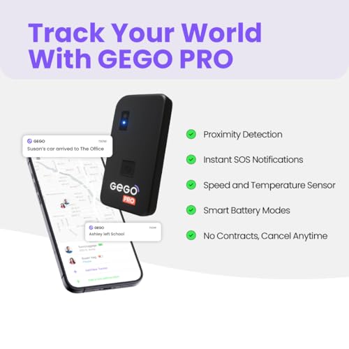 GEGO PRO GPS Tracker - Universal Tracking for Luggage, Vehicles, Trailers, Bike, Person | Real-Time GPS Tracking, WiFi, GSM & Bluetooth | Long Battery Life | Subscription Required