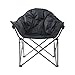 ECOLINEAR Folding Saucer Moon Chair Portable Club Fur Seat (Black)