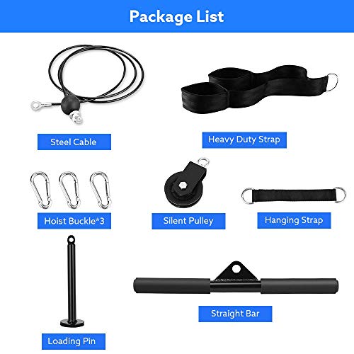 Tricep-Pulley-Cable-Machine-Attachments-Gym-Cable-Pulley-System-Forearm-Wrist-Roller-Trainer-Arm-Strength-Training-Exerciser-for-Lat-Pull-downs-Bicep-curls-Triceps-Extensions-Fitness-Workout