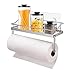 YCOCO Adhesive Paper Towel Holder With Shelf,Wall Mounted Paper Towel Rack Basket for Kitchen and Bathroom,Rustproof,No Drilling,SUS 304 Stainless Steel