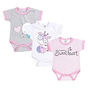 TupTam Baby Meisje Rompertjes Korte Mouwen Opdruk 3-Pack