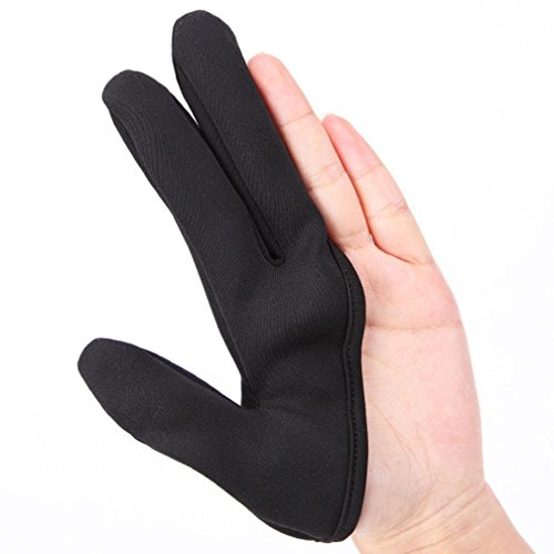 Sinwo Heat Resistant Gloves,Anti-hot Insulation Three Finger Glove Nylon Cloth Black Unisex Haircut For Hair Styling,Bake (Black)