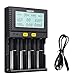 Miboxer Smart Battery Charger Universal Intelligent 4 Slot Automatic LCD Display for LiFePO4 Ni-MH Ni-Cd AA AAA C 18350 18700 RCR123 Fire Prevention Material