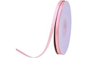 Ribest 1/4 inch Light Pink Double Face Satin Ribbon 50 Yards Per Roll for Bouquet Gift Wrapping Hair Wedding Birthday