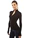 PattyBoutik Women V Neck Button Ribbed Sweater (Black Small)