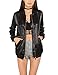 Just Quella Womens Classic Zip Up Satin Midi Bomber Jacket 8619