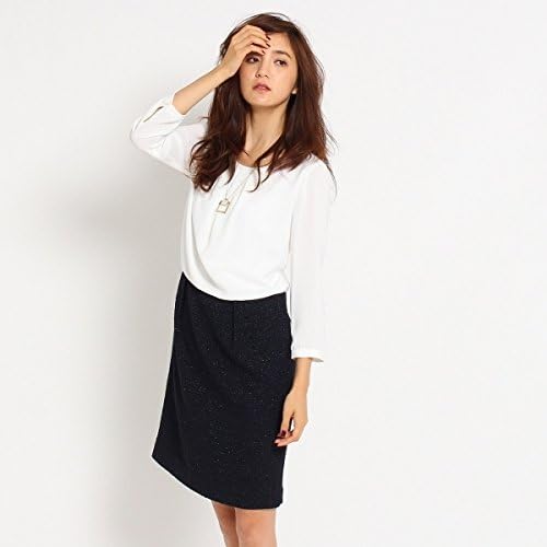 Amazon インディヴィ Indivi ツイードドッキングワンピース ネイビー 493 36 S ワンピース チュニック 通販