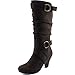 DailyShoes Women's Slouchy Mid Calf Strappy Boots with Ankle and Top Straps - 2