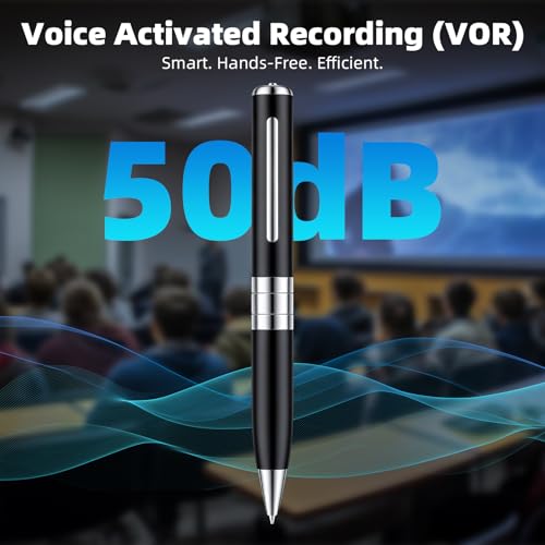 Stylo Enregistrement Vocal 64 Go - Automatique et continu par Activation rotative, enregistreur Audio Invisible pour Les Cours, Les réunions, Les entretiens