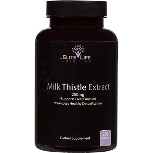 Pure Milk Thistle 1000mg Max Strength 4:1 Extract (Silybum Marianum Seed 250mg) - Natural, Real and Healthy Silymarin Supplement - Best True Cleanse and Ultra Support Herb for the Liver - 200 Capsules