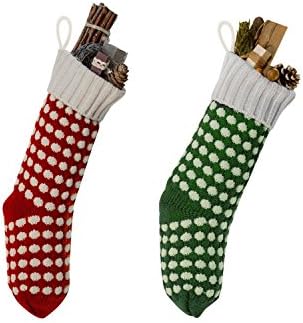 Christmas Stockings, 2 PCS Knitted Elastic Santa's Toys Stockings MEIXI-562