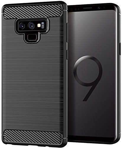Actionpie Case Compatible with Samsung Galaxy Note 9 Case with Carbon Fiber Brushed Silicone -Black