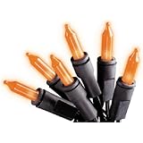 NOMA/INLITEN-IMPORT V34700-88 100-Count Orange Halloween Light Set with Black Wire