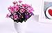 Garwarm Mini Lifelike Nature Modern Design Decorative Artificial Faux Tabletop Plastic Silk Potted Chrysanthemum Flower Plant with Planter Pots Vases Home Office Decor