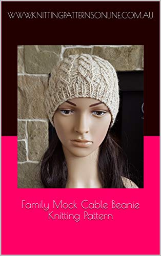 Family mock cable beanie knitting pattern - Presley