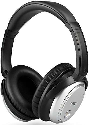 JAZZA ANC-J2 Foldable Stereo Active Noise Cancelling Headphones for Cellphone Smartphone Iphone/ipad/laptop/tablet/computer/MP3/MP4/etc, Strong Bass, Folding and Lightweight Travel Headset (Silver)