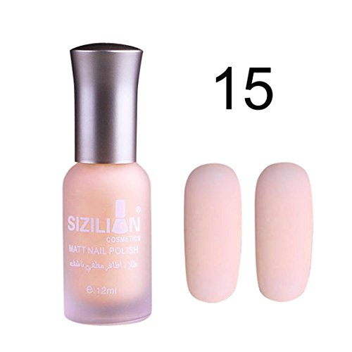 Matte Dull Nail Polish XUANOU 12ml Fast Dry Long Lasting Nail Art Matte Nail Polish Gel (Beige)