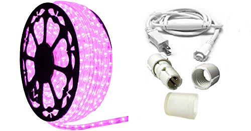 AQL Dimmable Pink LED Rope Light Standard Kit, 120 Volts, Full 360 Degrees LED 513PRO Diode, 150ft/Roll, Commercial Grade Indoor/Outdoor Rope Light, IP65 Waterproof AQL Dimmable Pink LED Rope Light Standard Kit, 120 Volts, Full 360 Degrees LED 513PRO Diode, 150ft/Roll, Commercial Grade Indoor/Outdoor Rope Light, IP65 Waterproof
