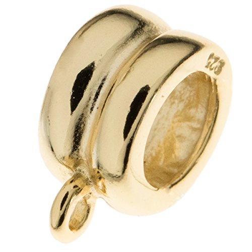 Gold-tone 925 Sterling Silver Cord Ring Pendant Connector For European Charm Bracelets