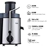 Juicer Machine,DEWINNER Stainless Steel Fruit and Vegetable Juice Extractor Fountain Cold Maker, Centrifugal Fountain with 2 Speed Settings, BPA-Free, Easy Clean Dishwasher Safe with Gift
