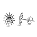 Sterling Silver Smiling Sun Stud Earrings - 9mm