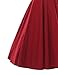 GownTown 1950s Retro Vintage Short Sleeve Party Swing Stretchy Dresses, Large, Burgundy