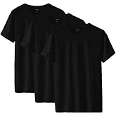AORGSVI Mens V-Neck T-Shirts Soft Comfy Tees Short Sleeve Modal Stay Tucked Undershirts for Men 3-Pack Multipack