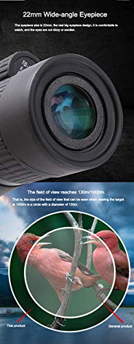 HUANGDAN 10-30x50 High Power Monocular Military Teleskop BAK4 Prisma Fernglas Großer Okular-Jagdbereich – Bild 7