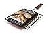 Charcoal Companion CC3507 19-Inch by 10-Inch Non-Stick Stuff-A-Burger Basket with Rosewood Handle