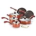 Paula Deen Signature Nonstick Cookware Set / Pots and Pans Set - 15 Piece, Coral Speckle