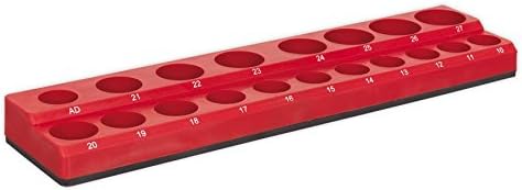 Sealey Ak27087 Socket Holder Magnetic 1/2In Sq Drive Capacity 19 Sockets, Multi-colour, 465mm x 130mm x 35mm