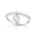 Sterling Silver Thin Stackable Dangling Charm Cz Ring - Size 7