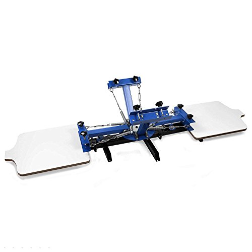 SHZOND Screen Printing Press 4 Color 2 Station Silk Screen Machine 21.7" x 17.7" Removable Pallet Screen Printing Machine Press for T-Shirt DIY Printing (4 Color 2 Station)