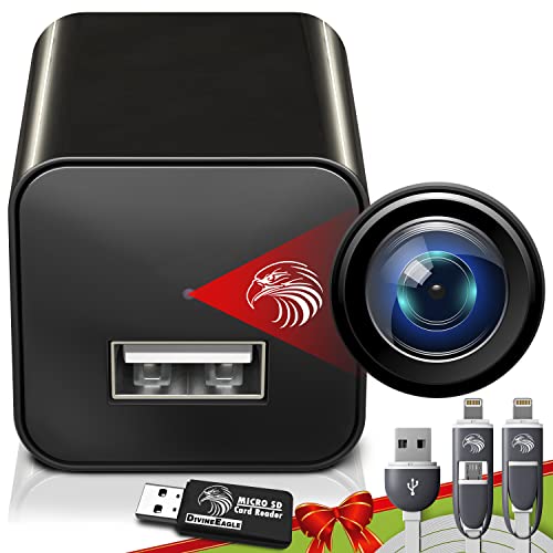 DIVINEEAGLE Mini Spy Camera Hidden Camera Charger for Spying Secret